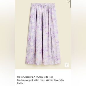 Flora Obscura X J.Crew side-slit featherweight satin maxi skirt